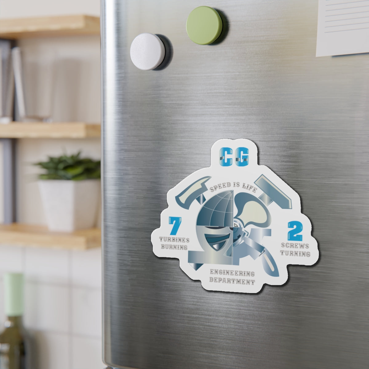 Die-Cut Magnet - Navy - CG 72 - Engineering Department