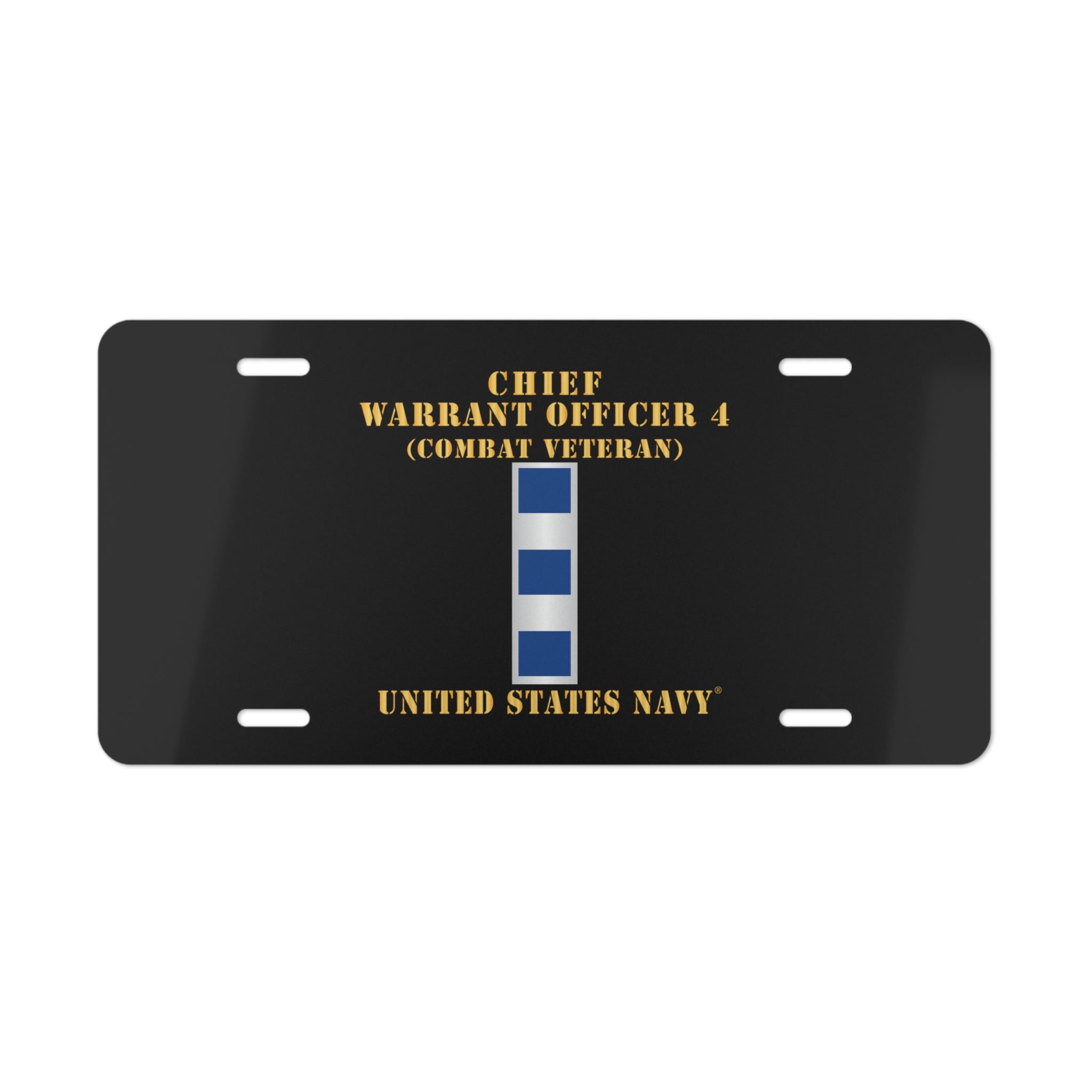 Vanity License Plate - Navy - Chief Warrant Officer 4 - CW04 - Combat Veteran