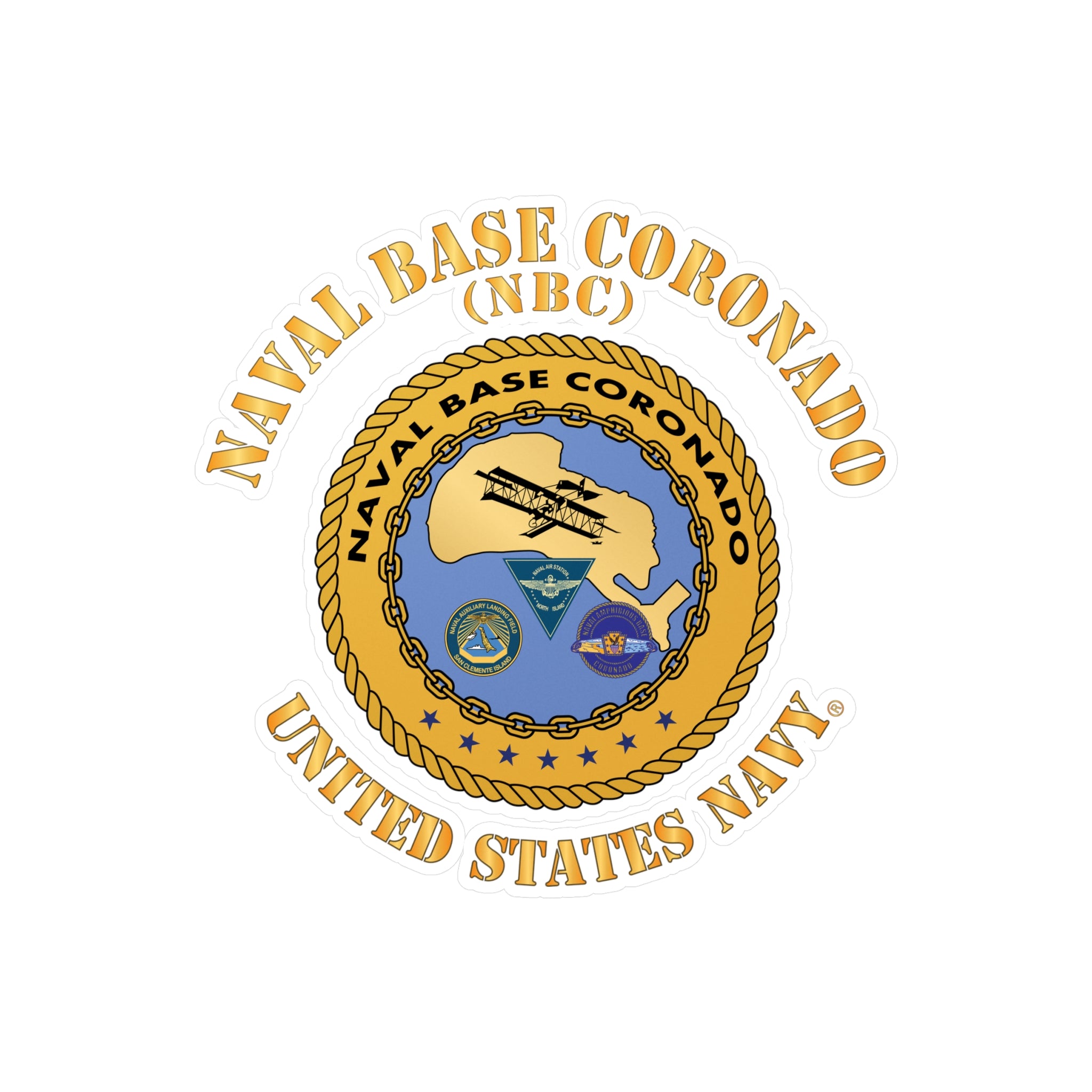 Kiss-Cut Vinyl Decal - Navy - Naval Base Coronado(NBC)