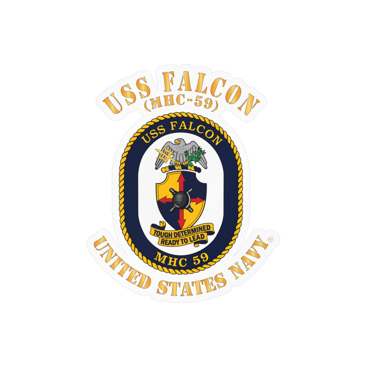Kiss-Cut Vinyl Decal - Navy - USS Falcon (MHC-59)