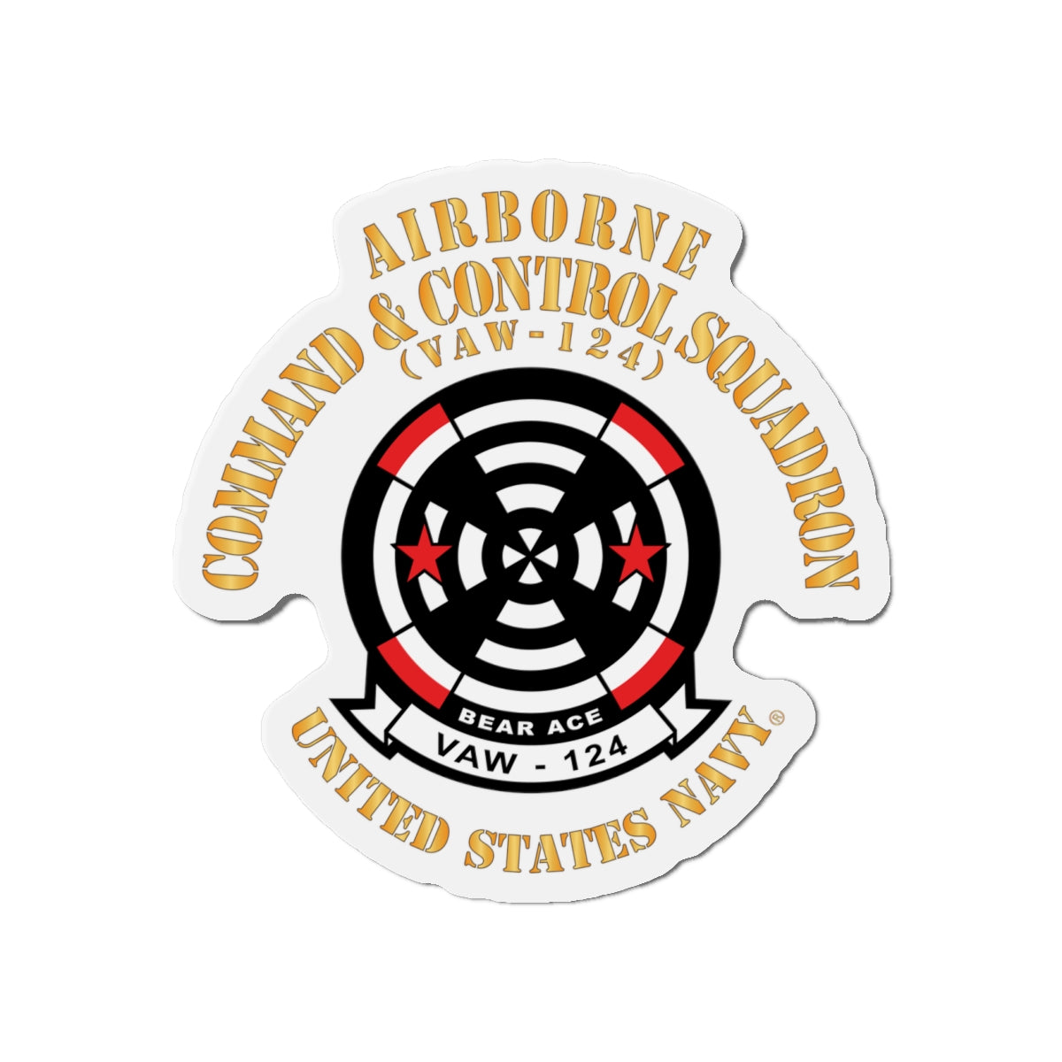 Die-Cut Magnet - Navy - Airborne Command & Control Squadron 124 (VAW-124)