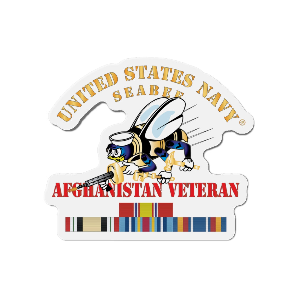Die-Cut Magnet - Navy - Seabee - Afghanistan Veteran