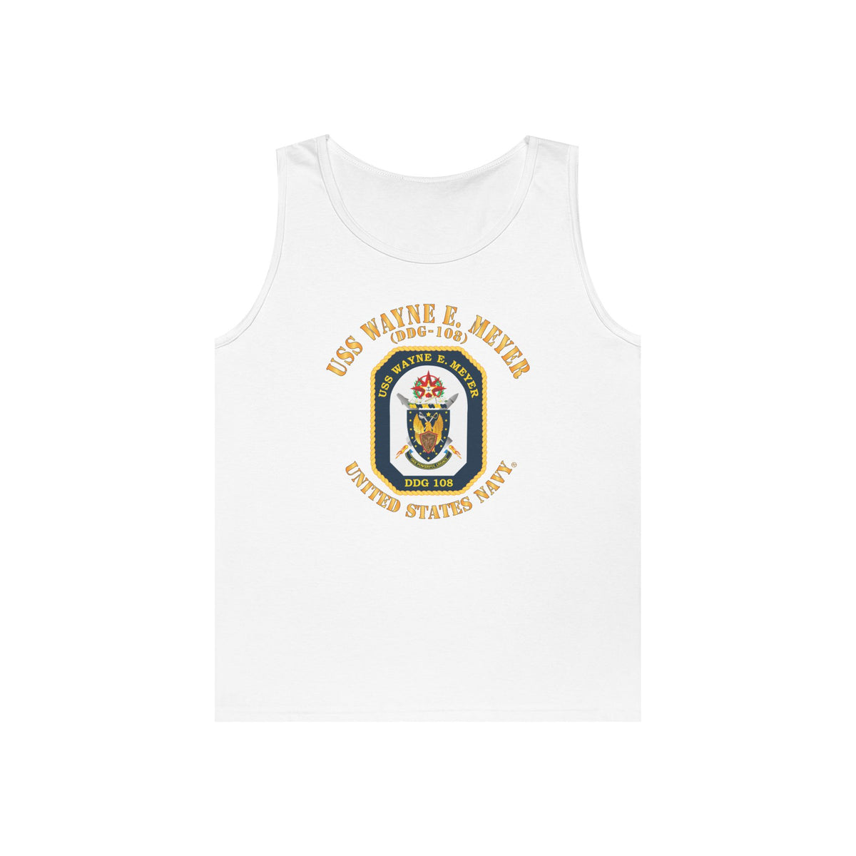 Unisex Heavy Cotton Tank Top - Navy - USS Wayne E. Meyer (DDG-108) X 300