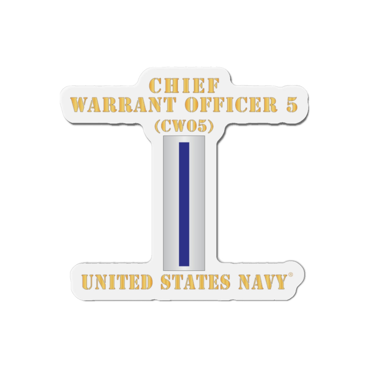 Die-Cut Magnet - Navy - Chief Warrant Officer 5 - CW05