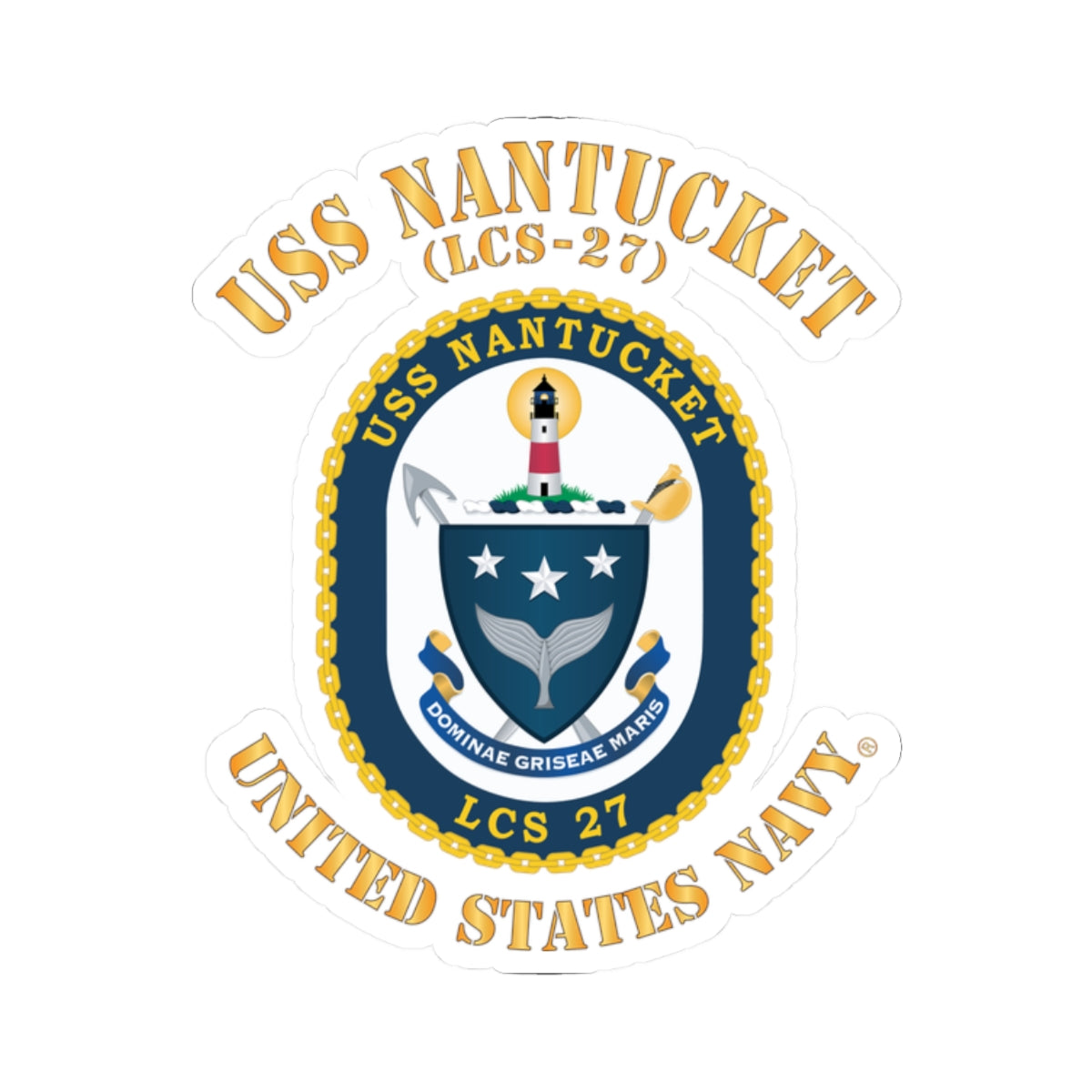 Kiss-Cut Stickers - Navy - USS Nantucket (LCS-27)