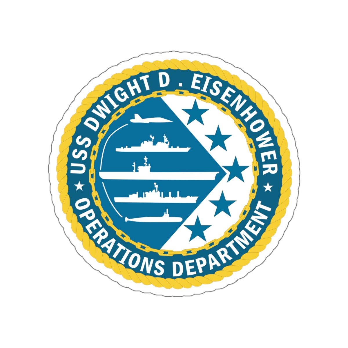 Die-Cut Vinyl Sticker - Navy - USS Dwight D. Eisenhower (CVN-69) - Operations Department wo txt