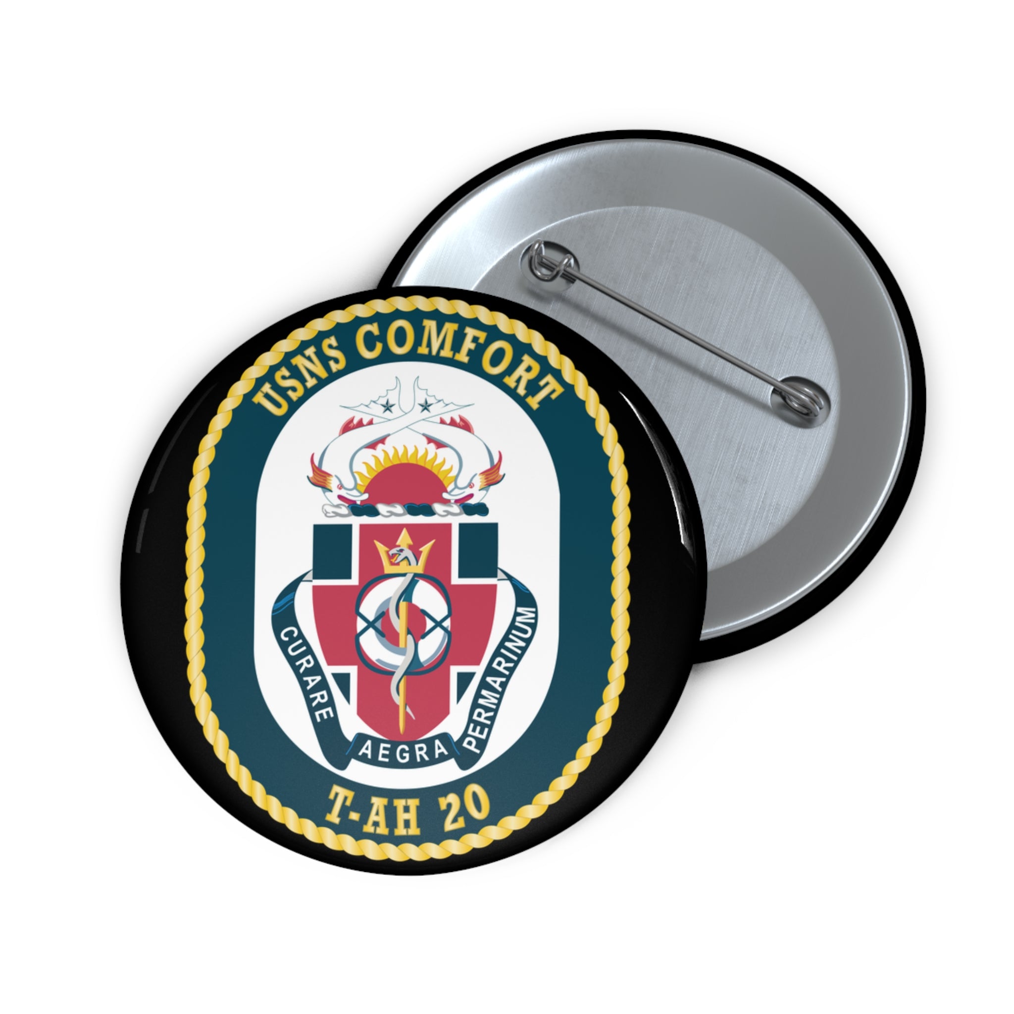 Custom Pin Button - Navy - USNS Comfort (T-AH 20) wo txt