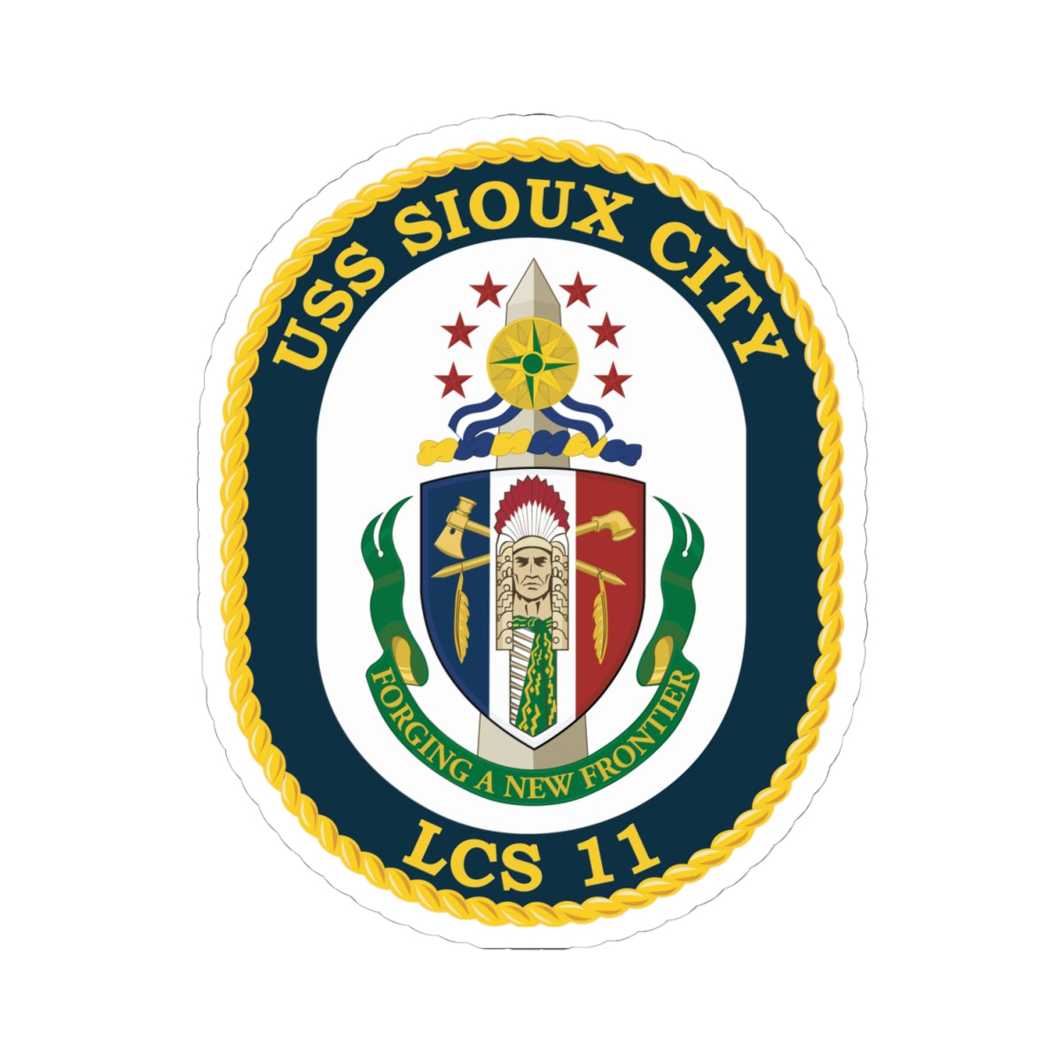 Kiss-Cut Stickers - Navy - USS Sioux City (LCS-11) wo Txt