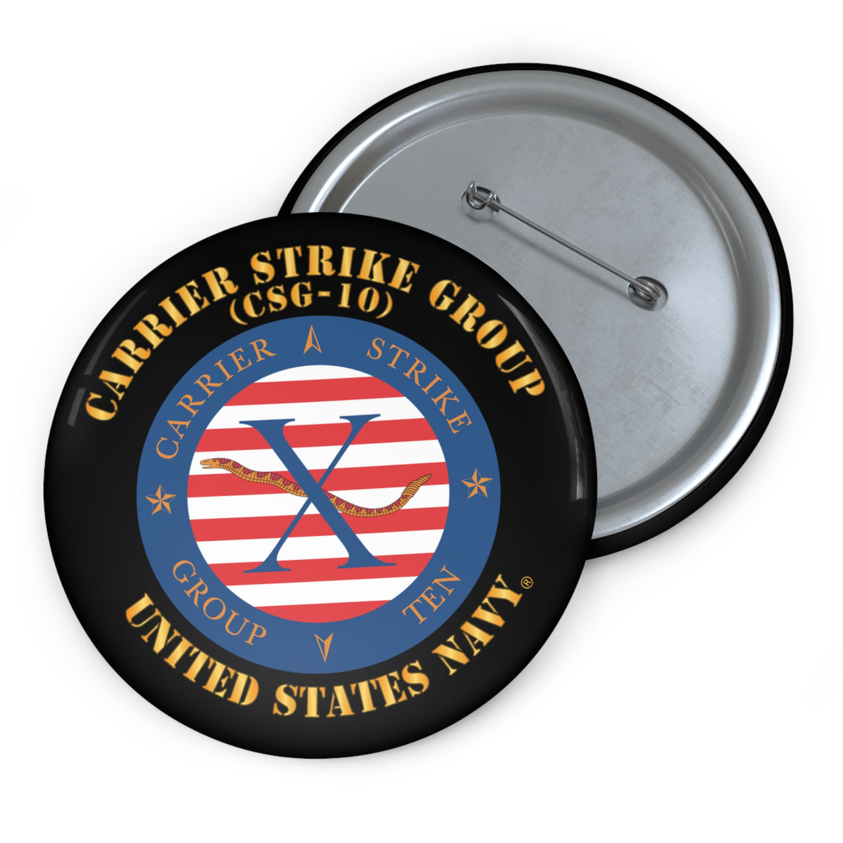 Custom Pin Button - Navy - Carrier Strike Group 10 (CSG-10) X 300
