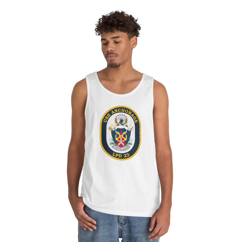 Unisex Heavy Cotton Tank Top - Navy - USS Anchorage (LPD-23) wo txt