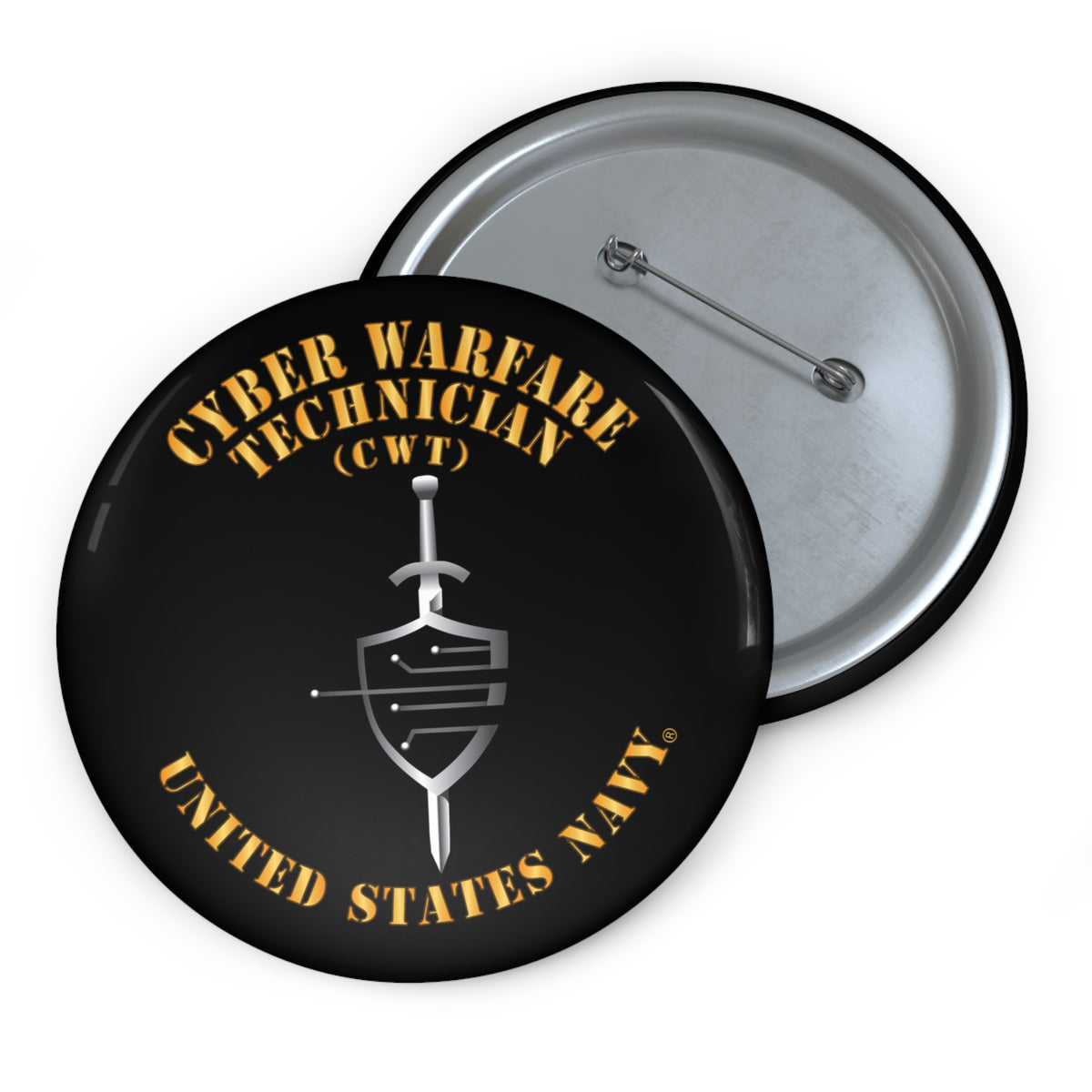 Pin Button - Navy - Rate - Cyber Warfare Technician (CWT)