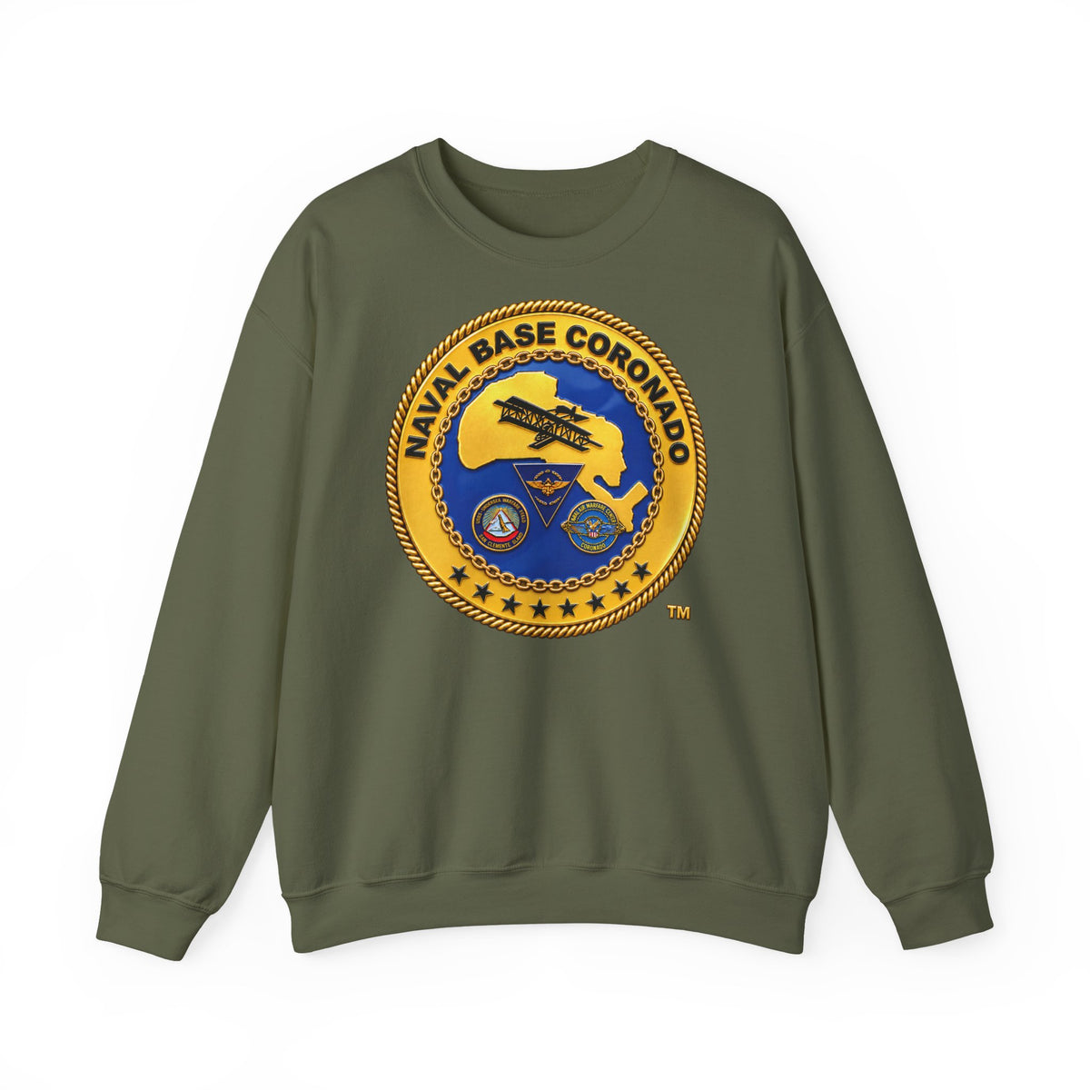 Unisex Heavy Blend™ Crewneck Sweatshirt -  Navy - Naval Base Coronado - Crest - 3D - Enhanced