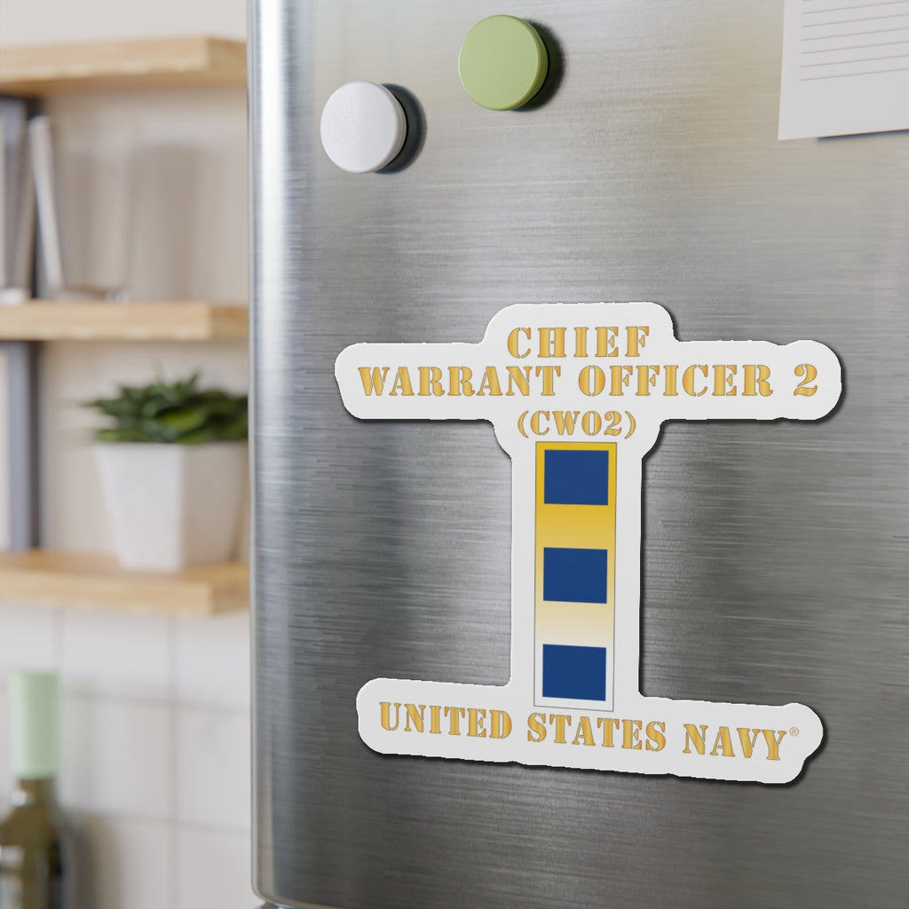 Die-Cut Magnet - Navy - Chief Warrant Officer 2 - CW02