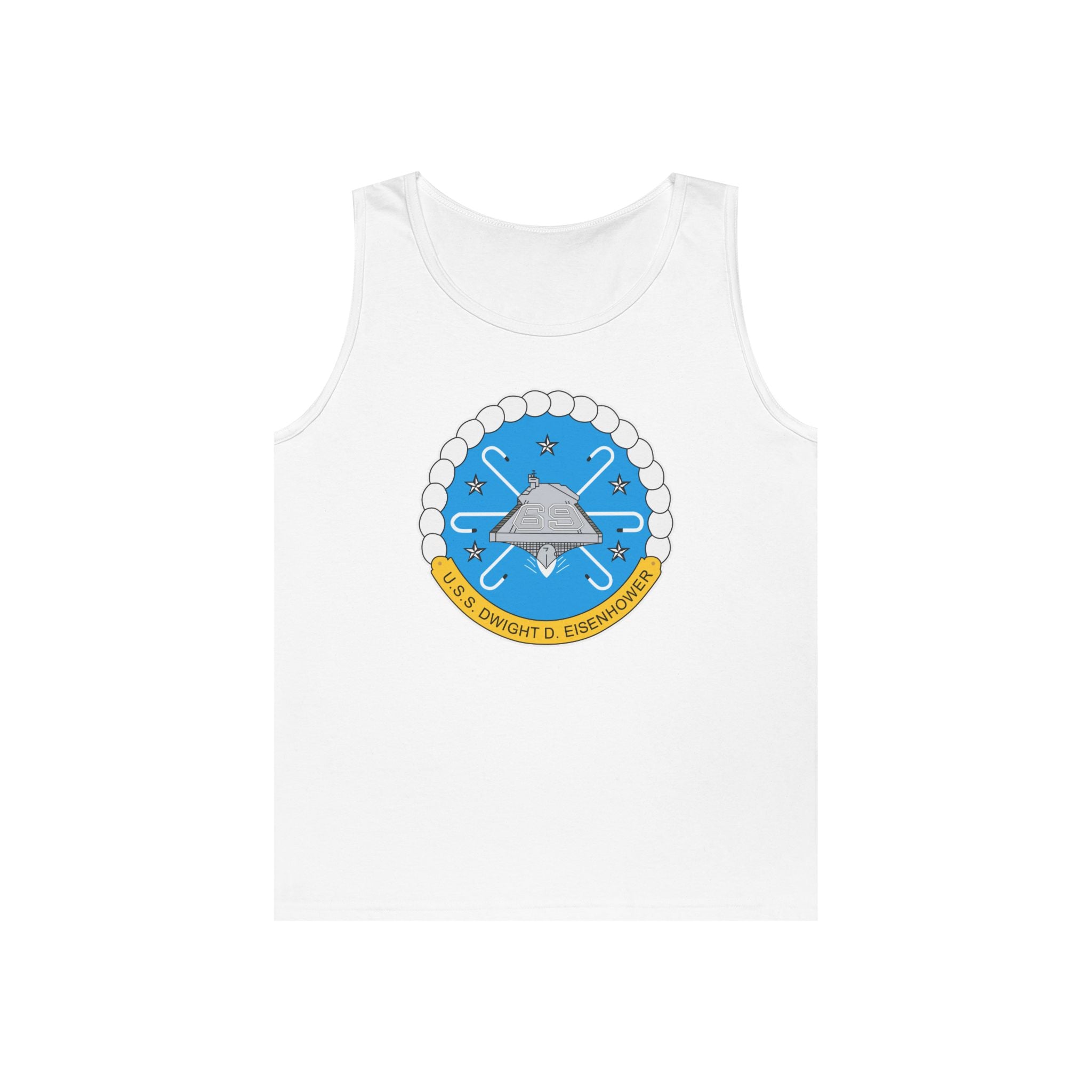 Unisex Heavy Cotton Tank Top - USS Dwight D. Eisenhower (CVN-69) Crest wo Txt