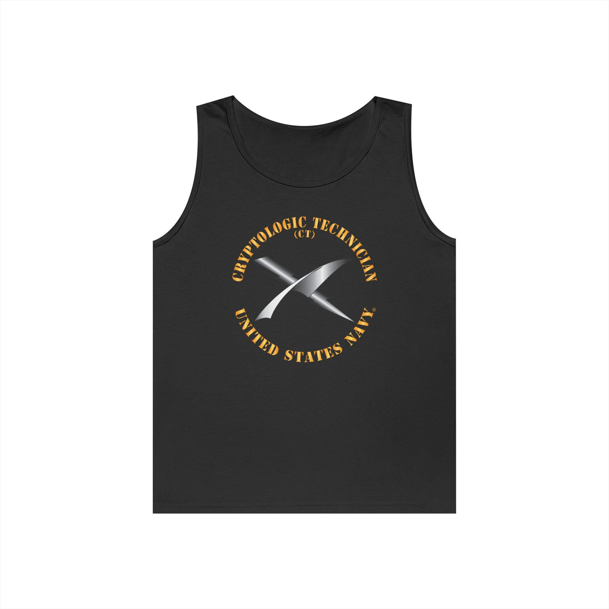 Unisex Heavy Cotton Tank Top - Navy - Rate - Cryptologic Technician (CT)