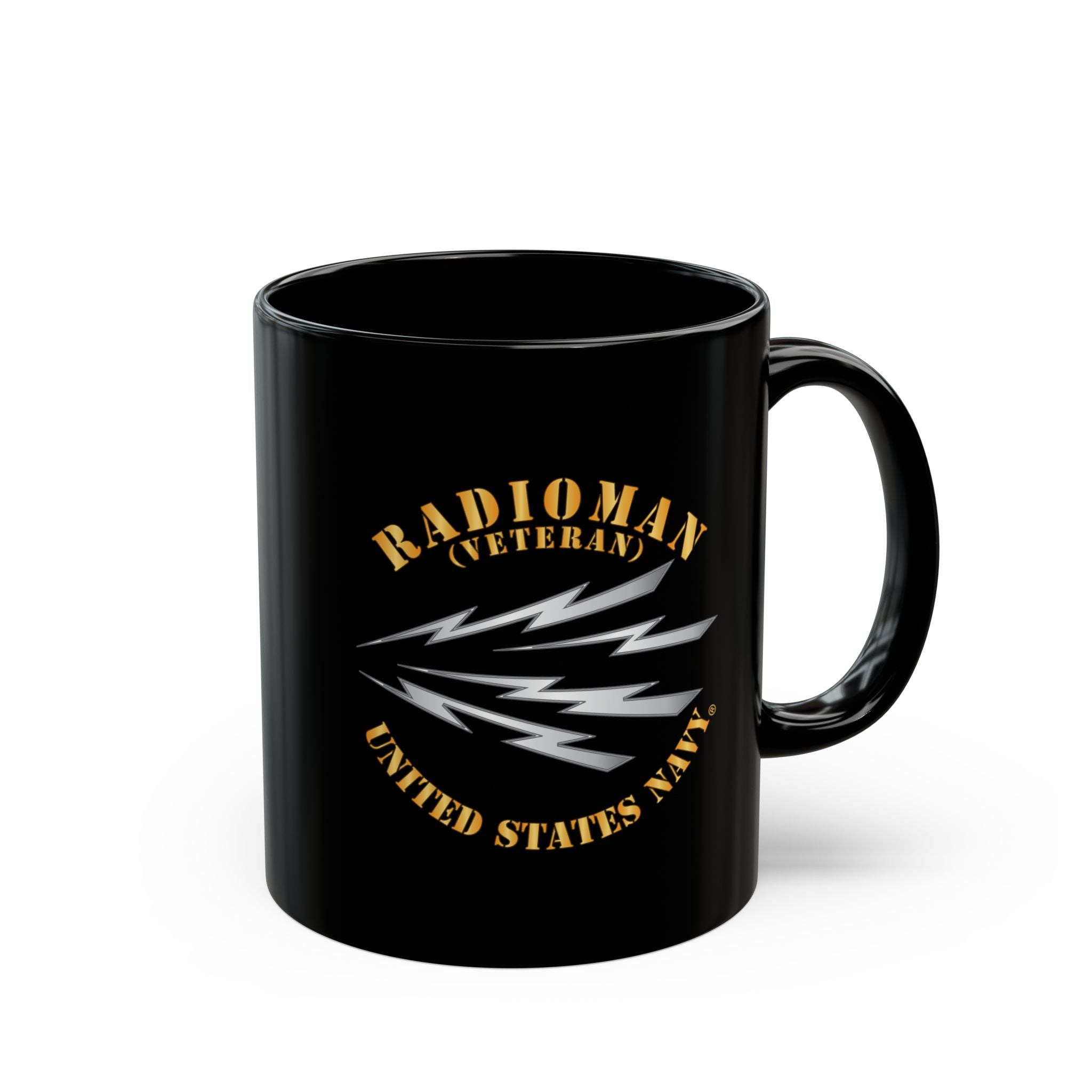 Black Mug (11oz, 15oz) - Navy - Rate - Radioman (RM) - Veteran