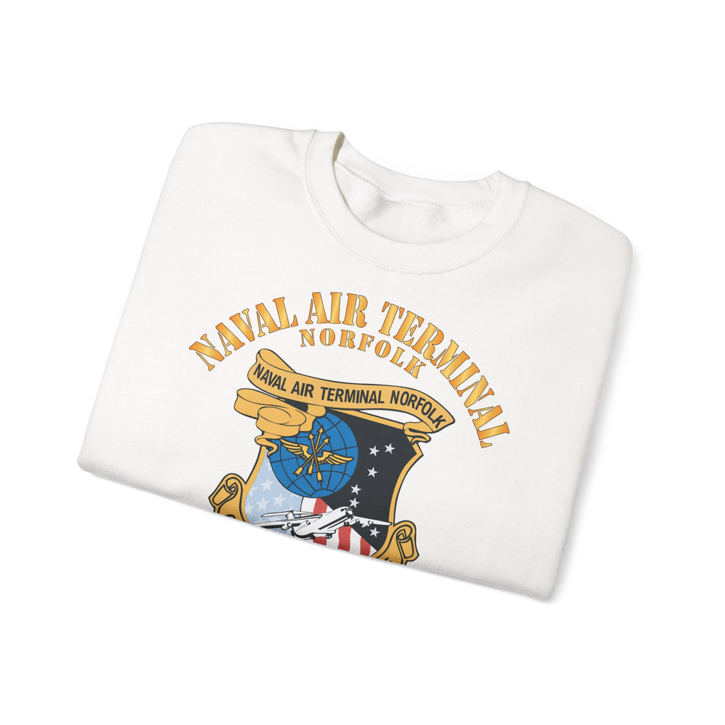 Unisex Heavy Blend™ Crewneck Sweatshirt - Navy - Naval Air Terminal Norfolk