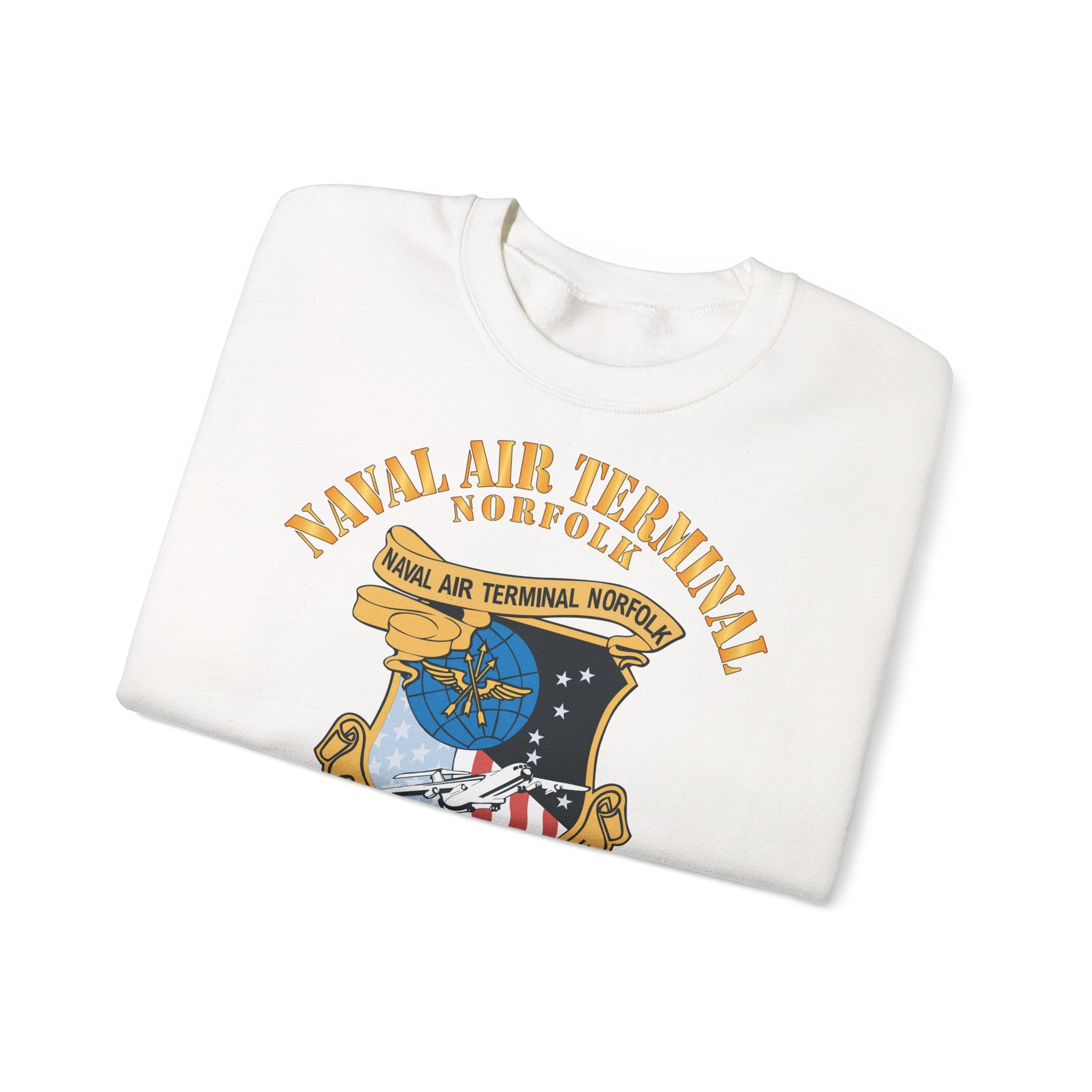 Unisex Heavy Blend™ Crewneck Sweatshirt - Navy - Naval Air Terminal Norfolk