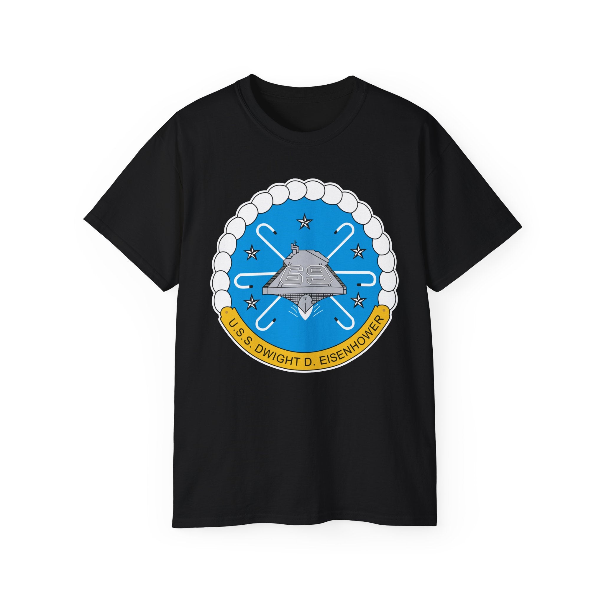 Unisex Ultra Cotton T-Shirt - USS Dwight D. Eisenhower (CVN-69) Crest wo Txt