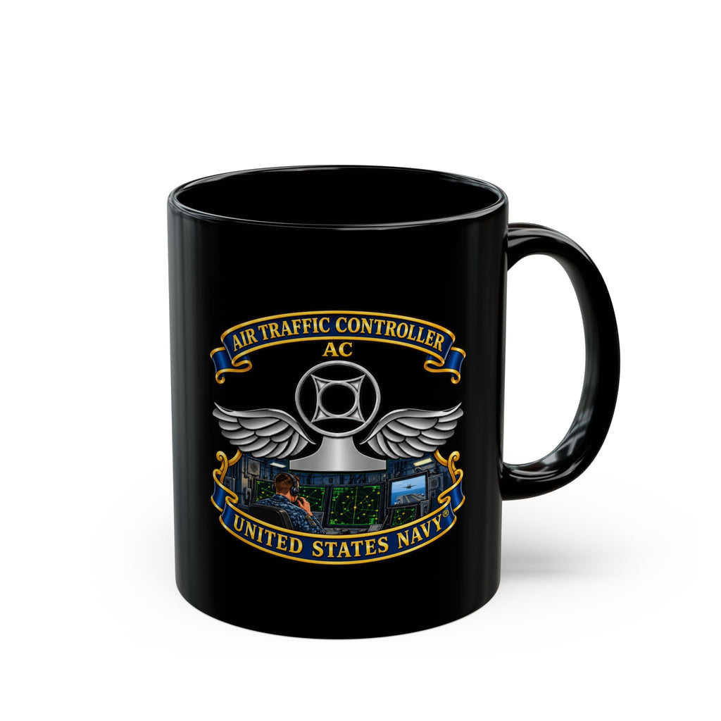 Black Mug (11oz, 15oz) - Navy - Rate - Air Traffic Controller (AC) - Shipboard Version  3D - Enhanced