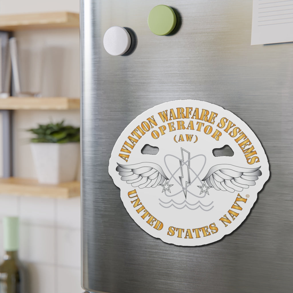 Die-Cut Magnet - Navy - Rate - Aviation Warfare Systems Operator (AW)