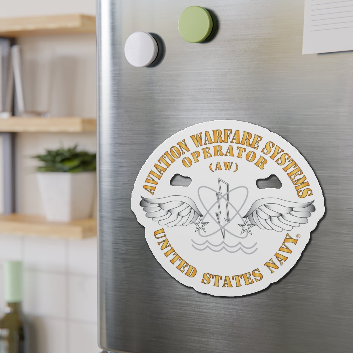 Die-Cut Magnet - Navy - Rate - Aviation Warfare Systems Operator (AW)