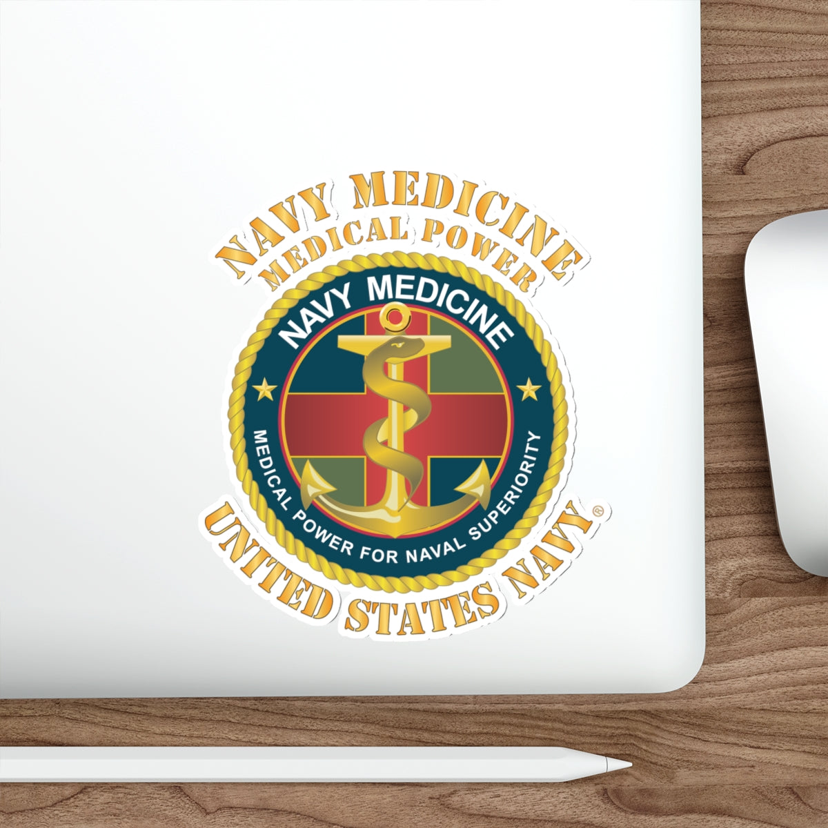 Die-Cut Vinyl Sticker - Navy Medicine - Medical Power for Naval Superiority X 300