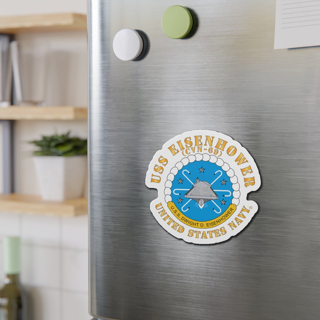 Die-Cut Magnet - USS Dwight D. Eisenhower (CVN-69) Crest with Txt