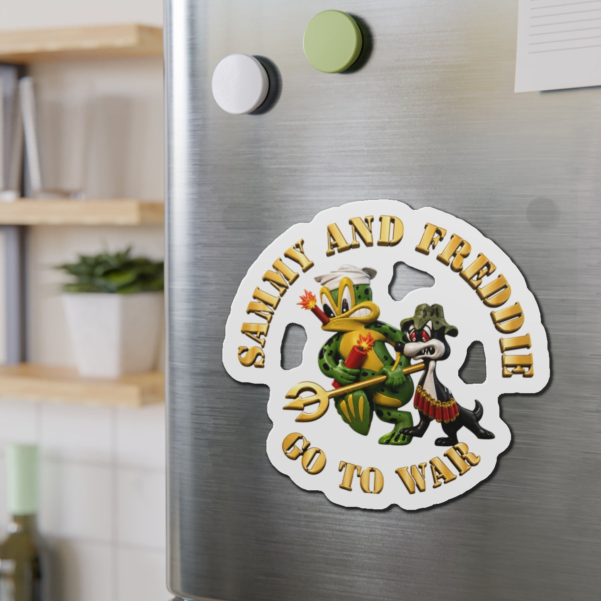 Die-Cut Magnet - Navy - SOF - Sammy - Freddie - Go to War - 3D - Enhanced