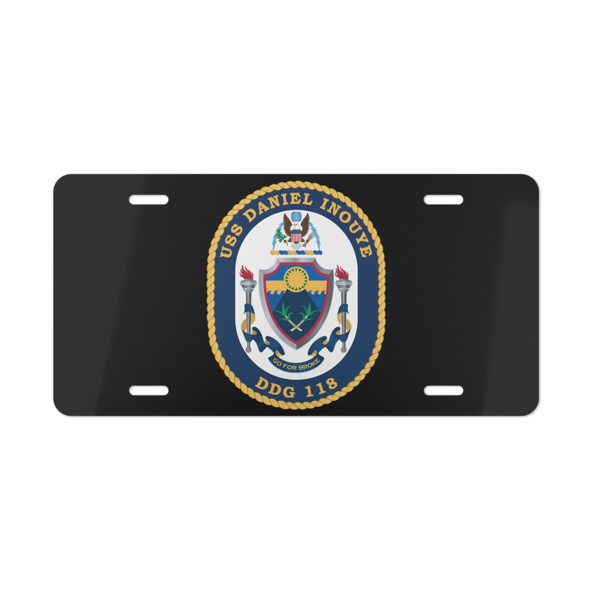 Vanity License Plate - Navy - USS Daniel Inouye (DDG-118) wo txt