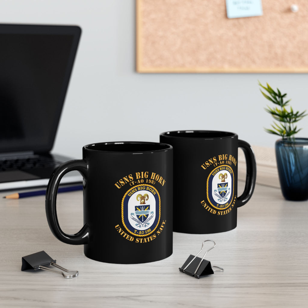 Black Mug (11oz, 15oz) - Navy - USNS Big Horn (T-AO 198)