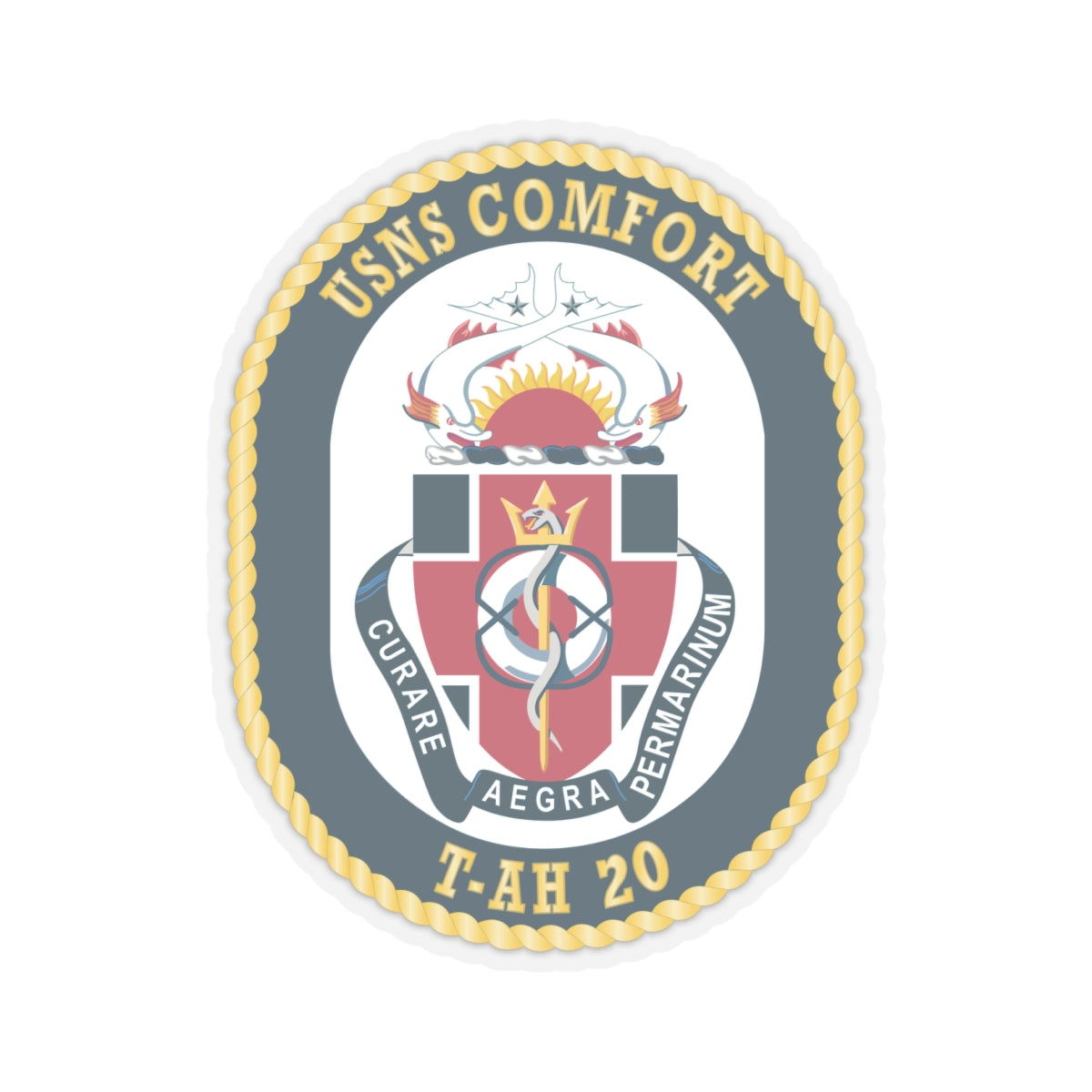 Kiss-Cut Stickers - Navy - USNS Comfort (T-AH 20) wo txt