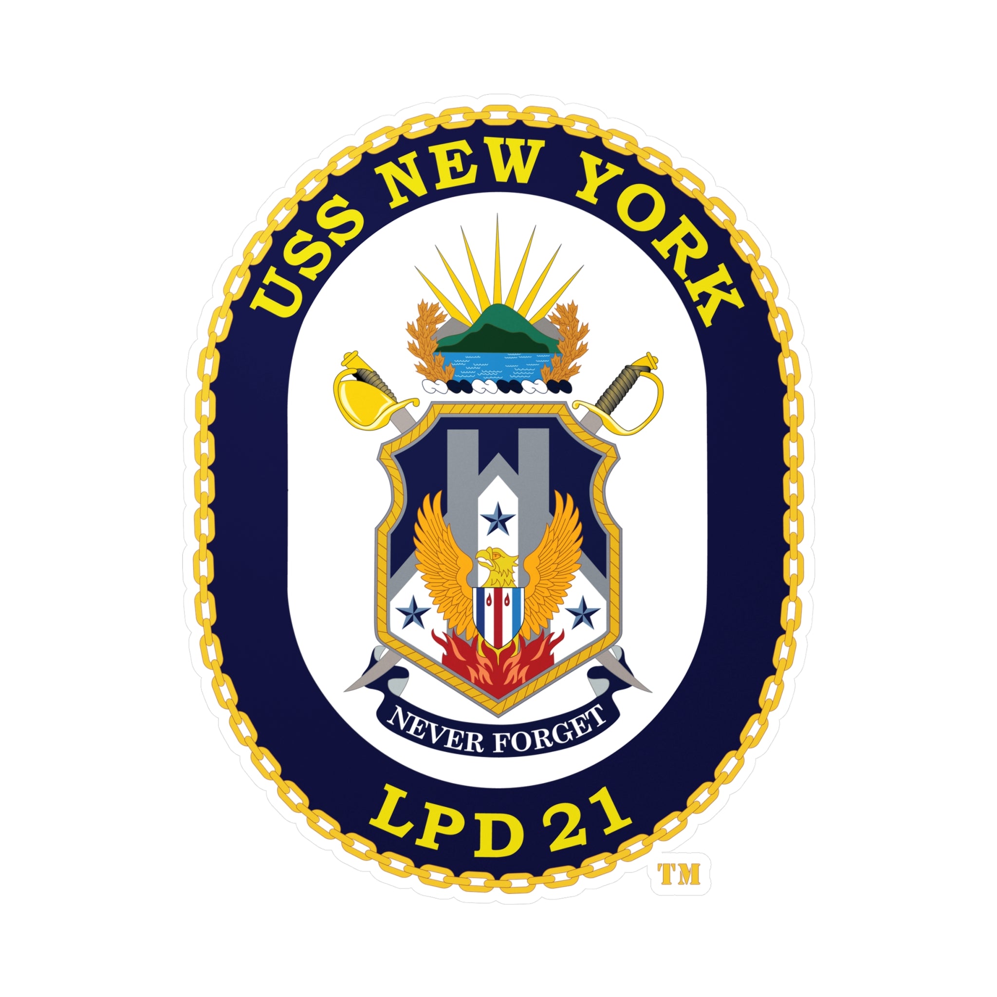Kiss-Cut Vinyl Decal - Navy - USS New York (LPD-21) wo txt