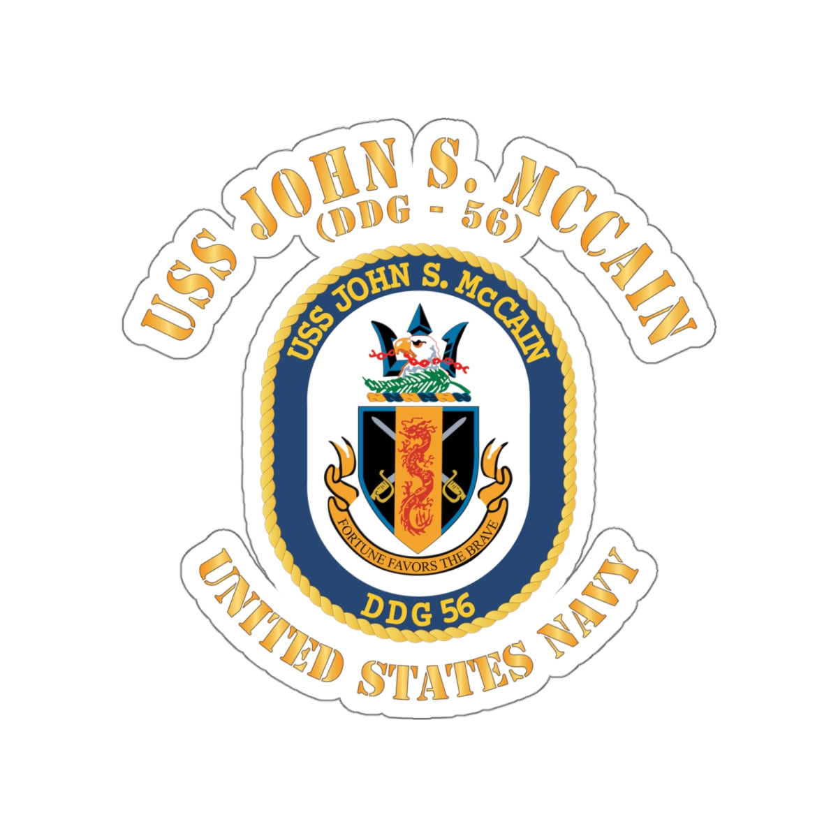 Die-Cut Vinyl Sticker - Navy - USS John S. McCain (DDG-56)