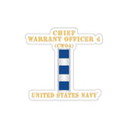 Die-Cut Vinyl Sticker - Navy - Chief Warrant Officer 4 - CW04