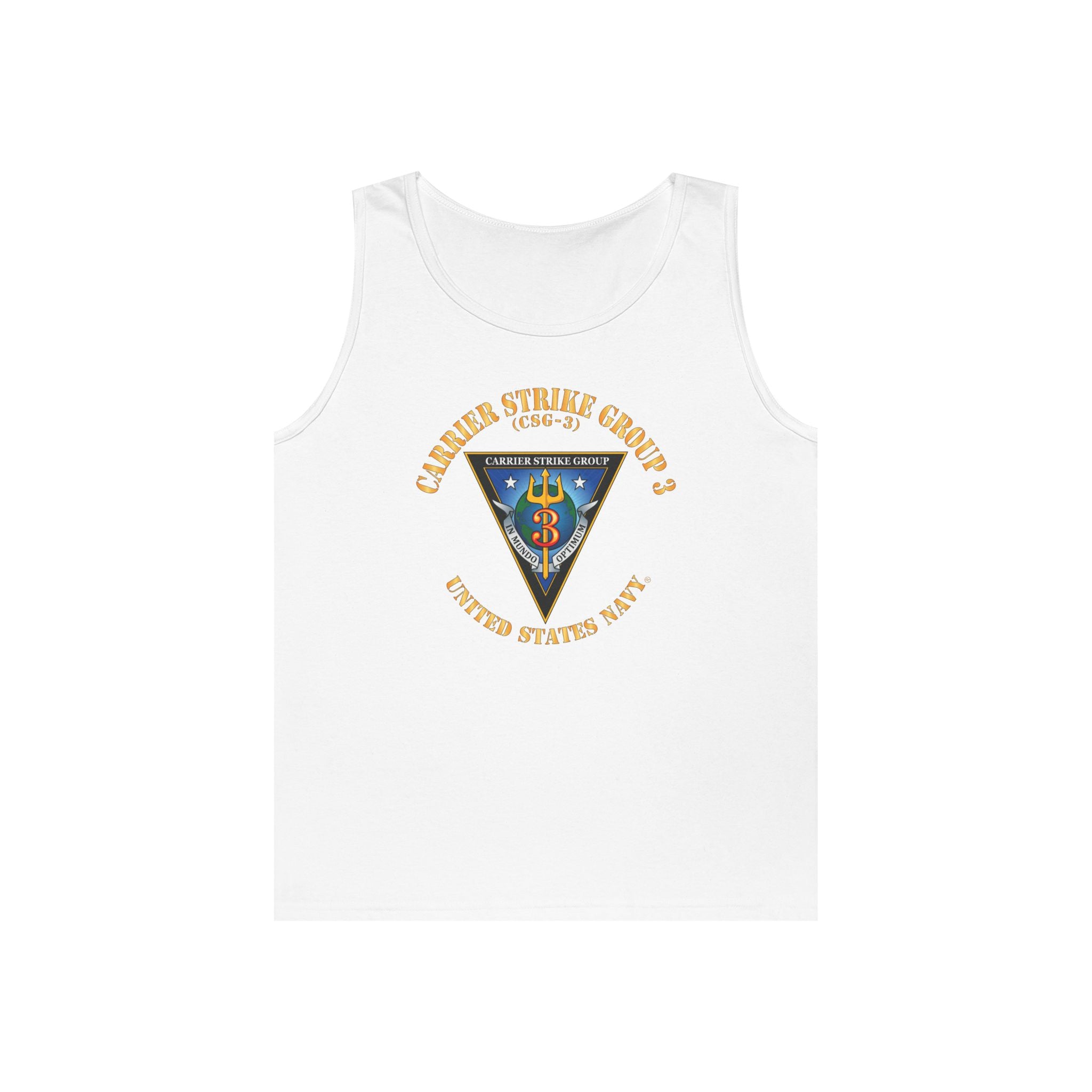 Unisex Heavy Cotton Tank Top - Navy - Carrier Strike Group 3 (CSG-3)