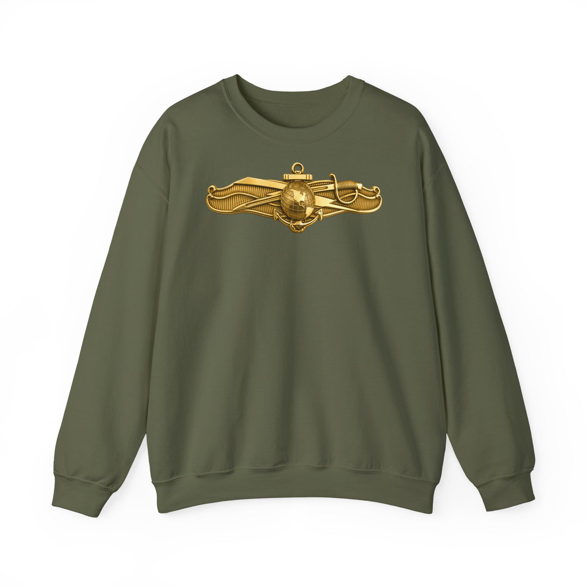 Unisex Heavy Blend™ Crewneck Sweatshirt - Navy - Badge - Information Warfare wo txt - Officer - 3D - Enhanced