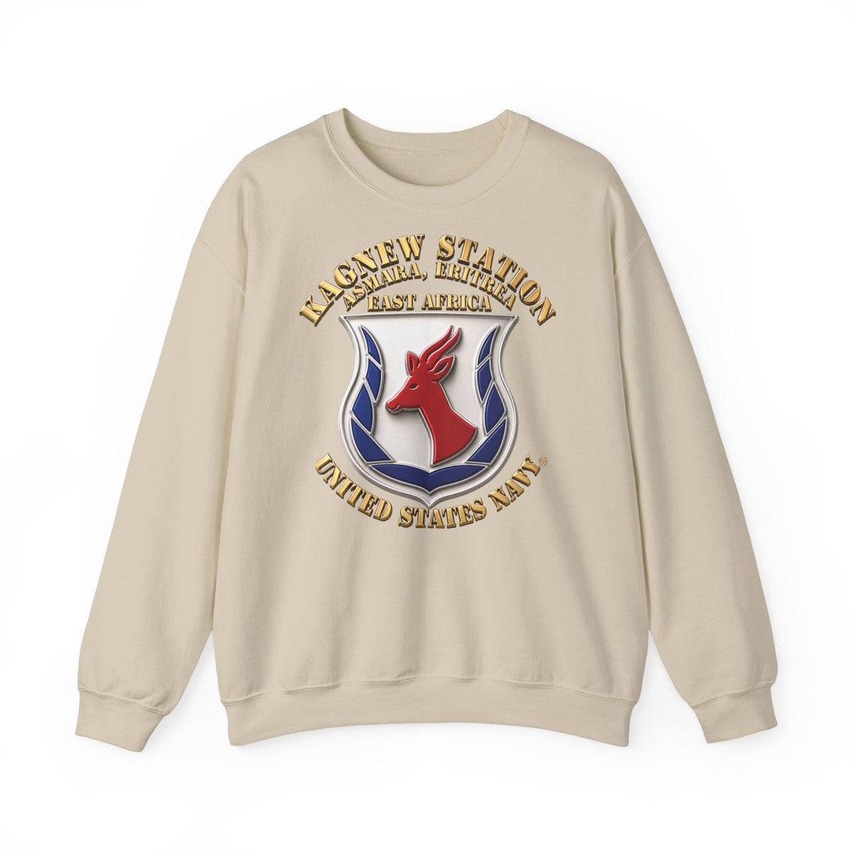 Unisex Heavy Blend™ Crewneck Sweatshirt - Navy - Kagnew Station - Asmara, Eritrea - East Africa - 3D X 300
