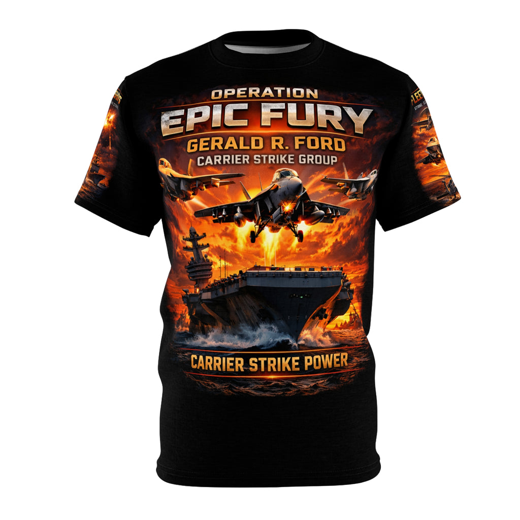 Operation Epic Fury — Gerald R. Ford Carrier Strike Group Tribute Tee — U.S. Navy 2026