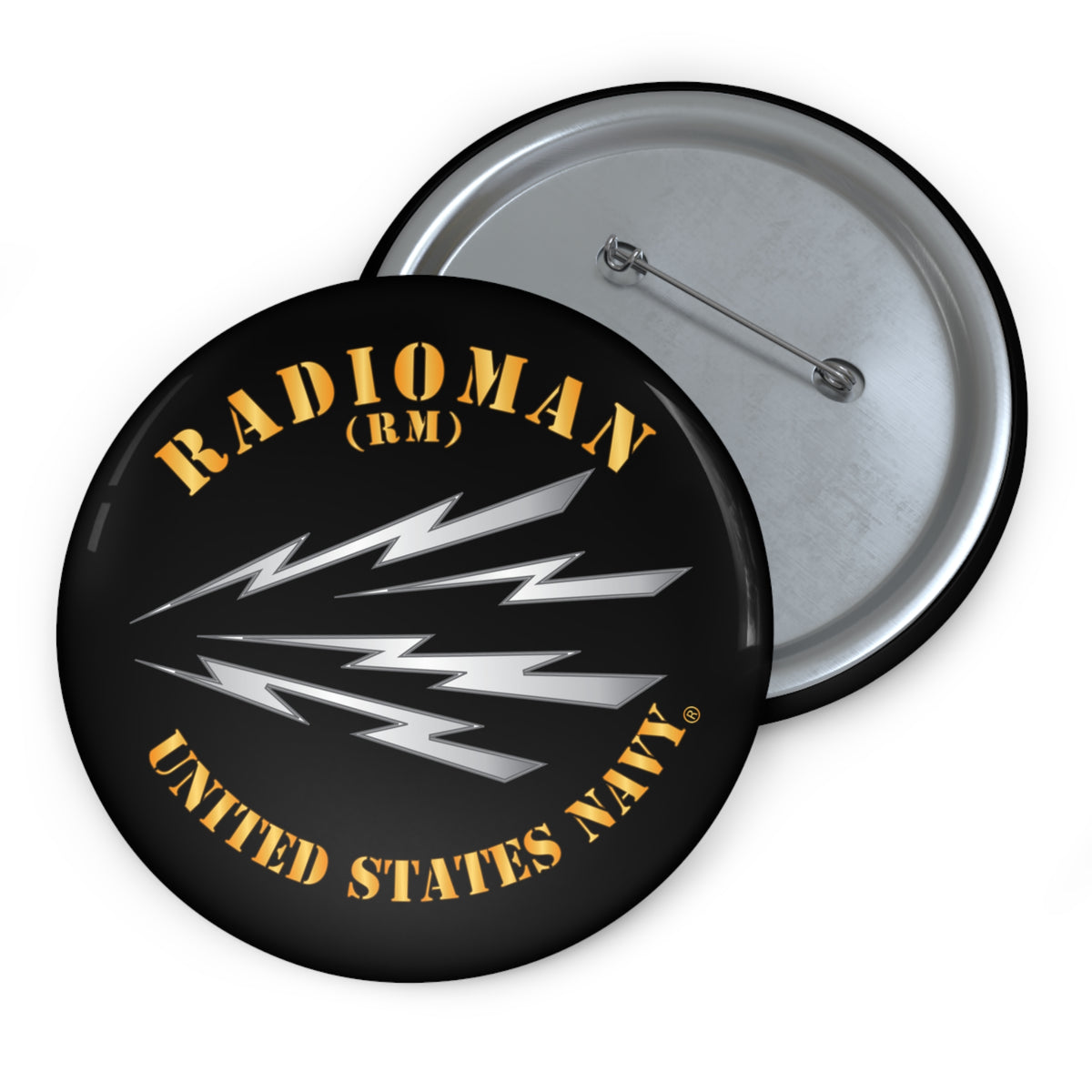 Pin Button - Navy - Rate - Radioman (RM)