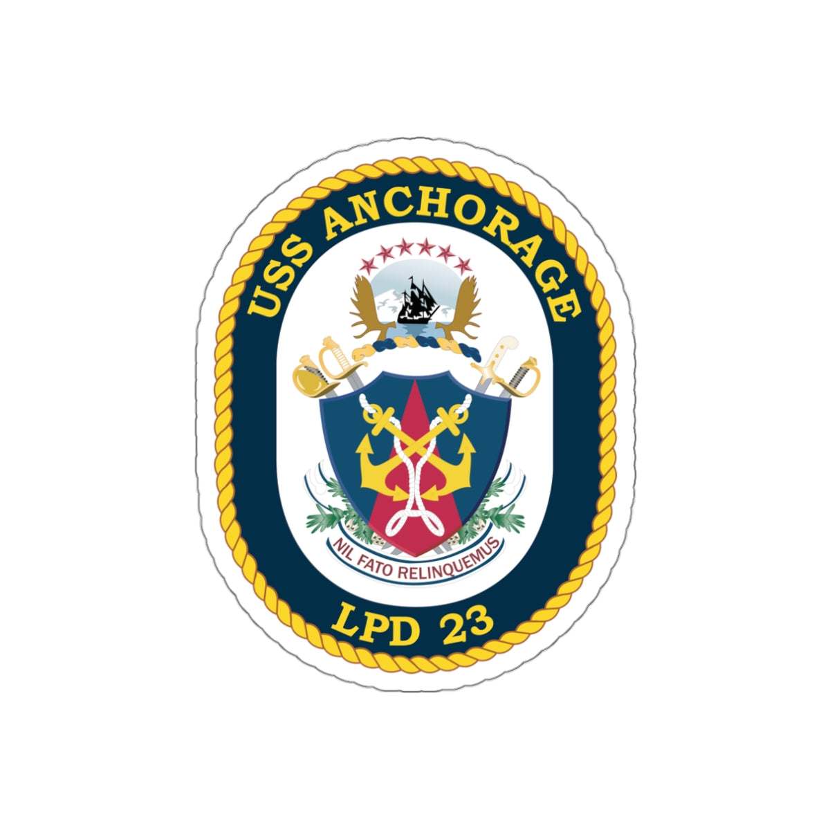 Die-Cut Vinyl Sticker - Navy - USS Anchorage (LPD-23) wo txt