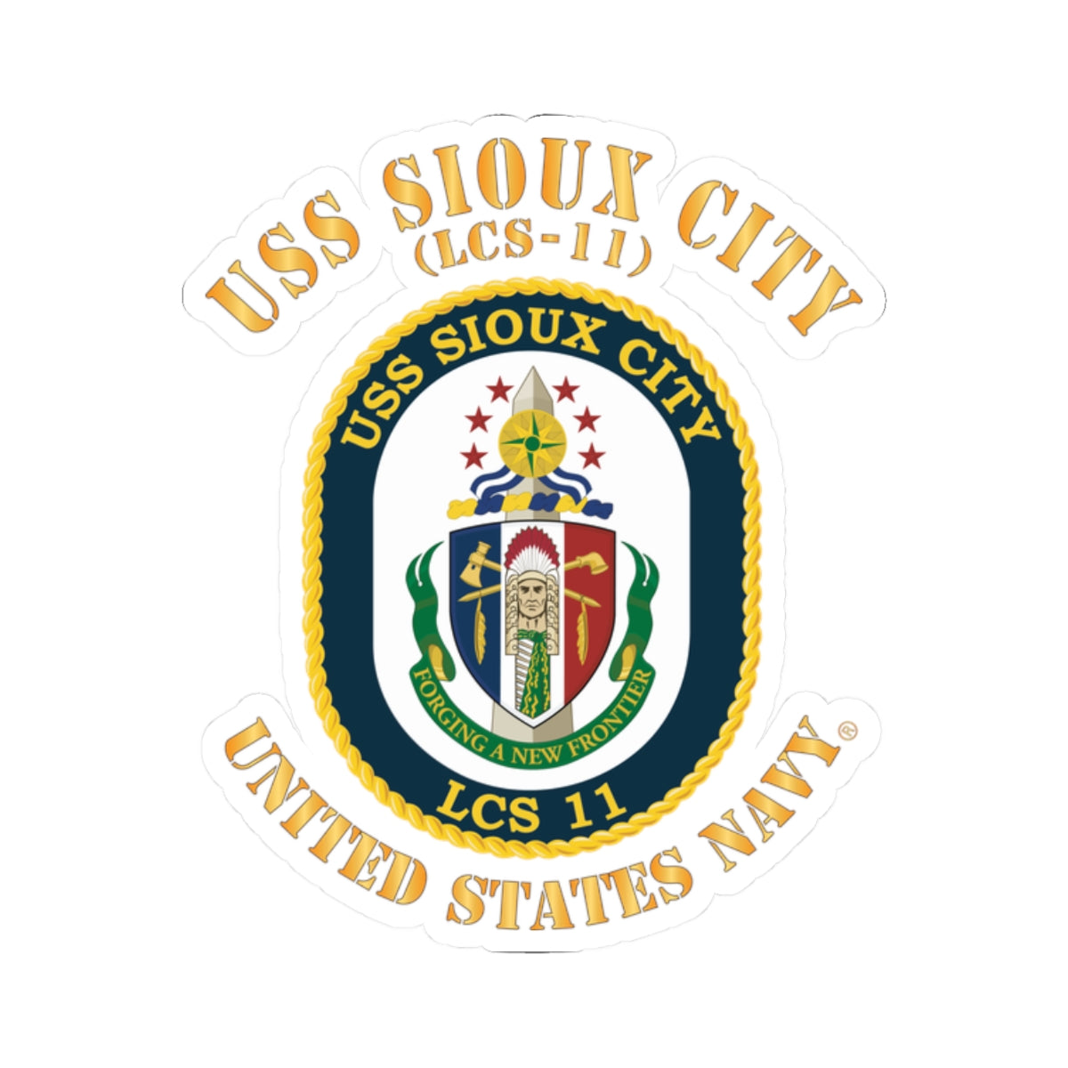 Kiss-Cut Stickers - Navy - USS Sioux City (LCS-11)
