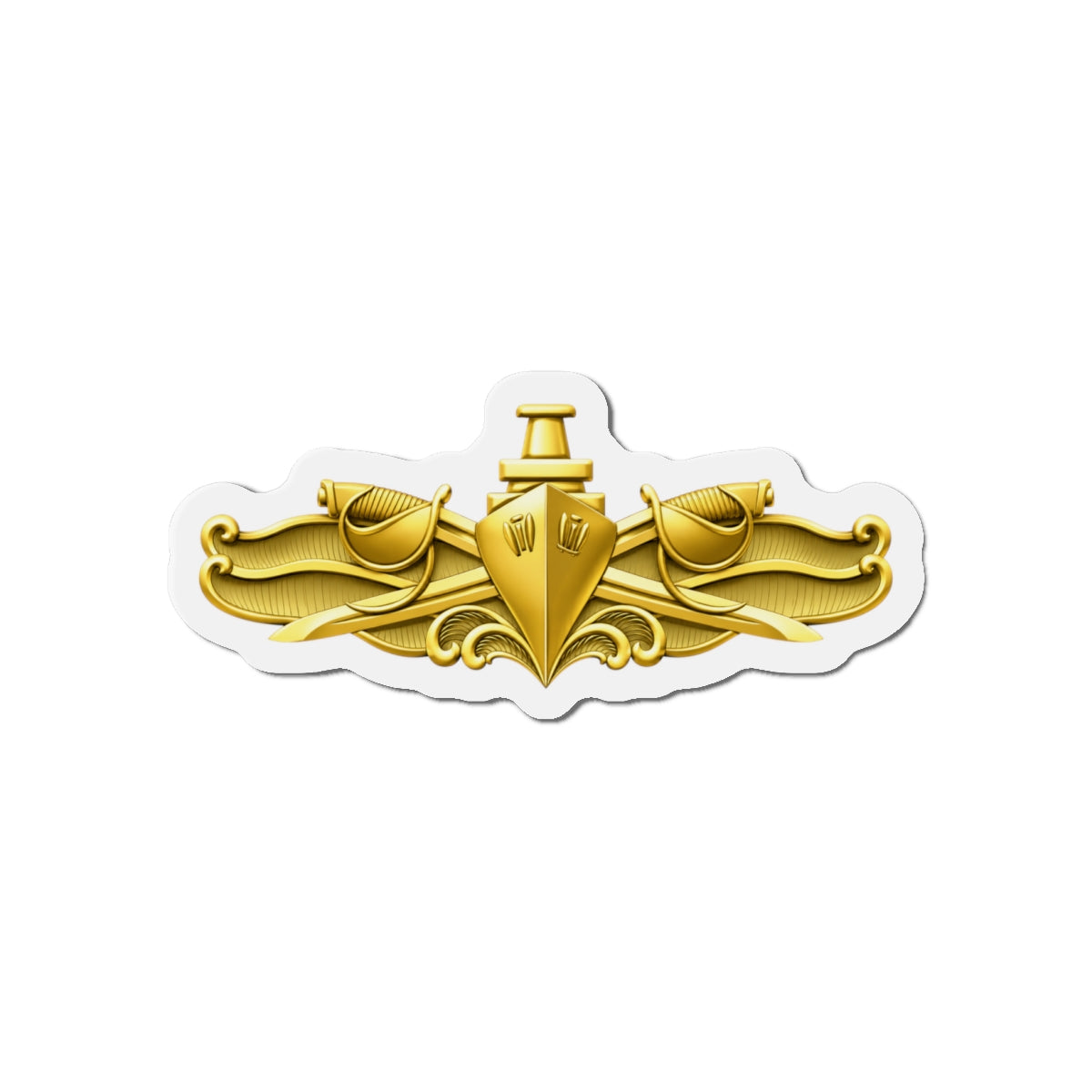 Die-Cut Magnet - Navy - Badge - Surface Warfare Officer (SWO) wo txt - 3D - Enhanced