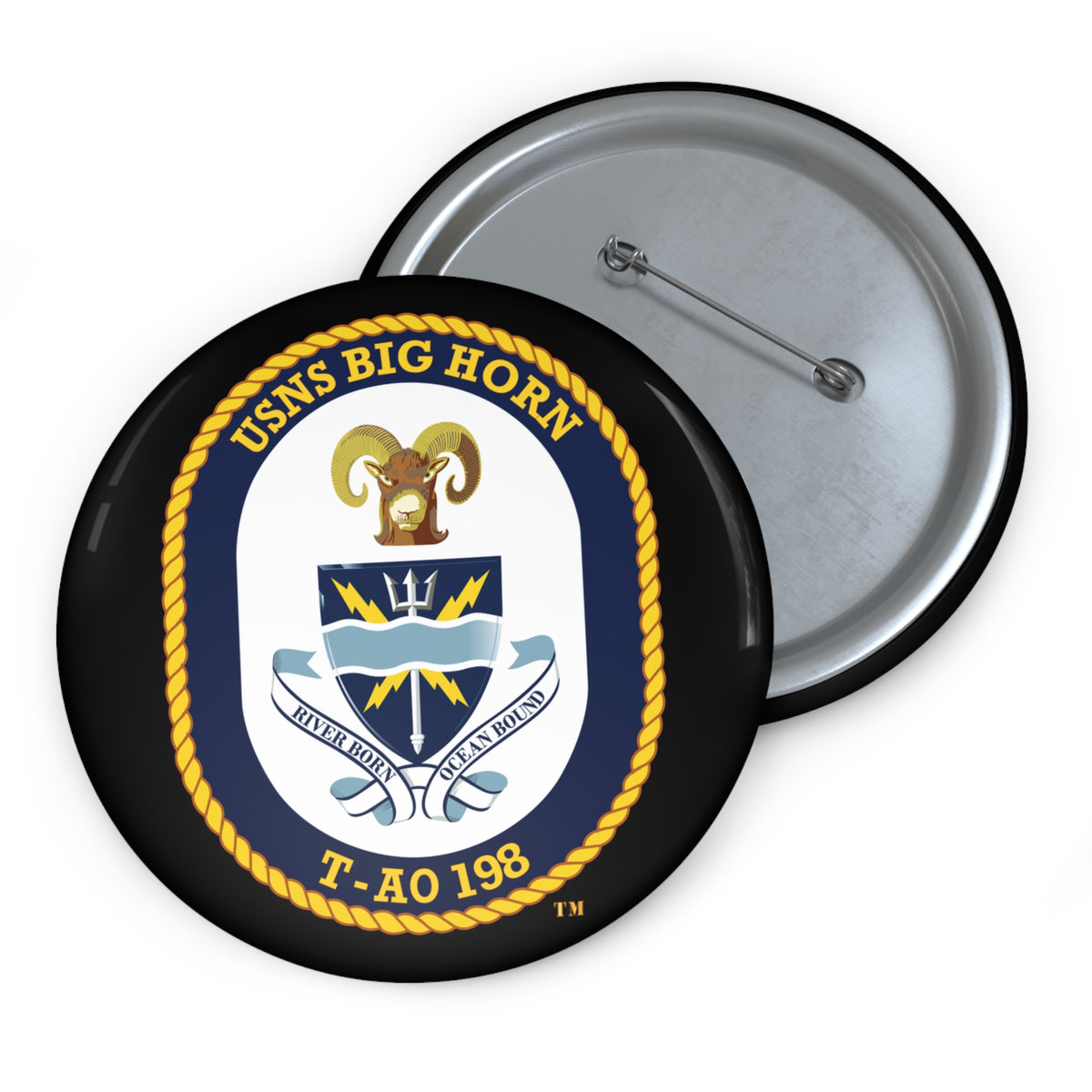 Pin Button - Navy - USNS Big Horn (T-AO 198) wo txt