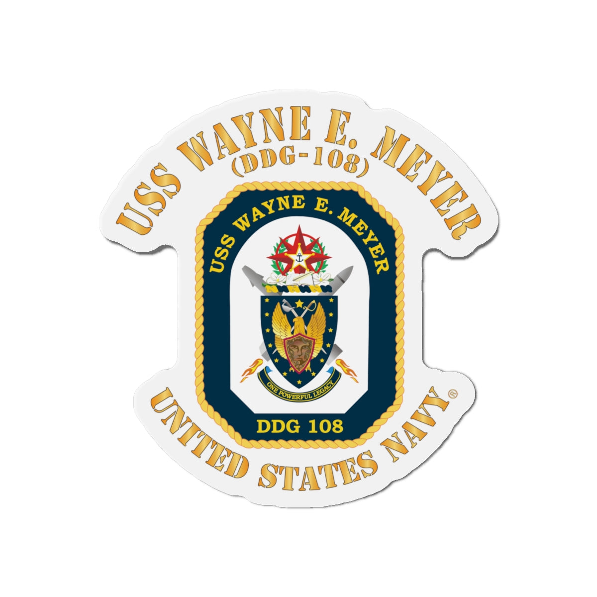 Die-Cut Magnet - Navy - USS Wayne E. Meyer (DDG-108) X 300