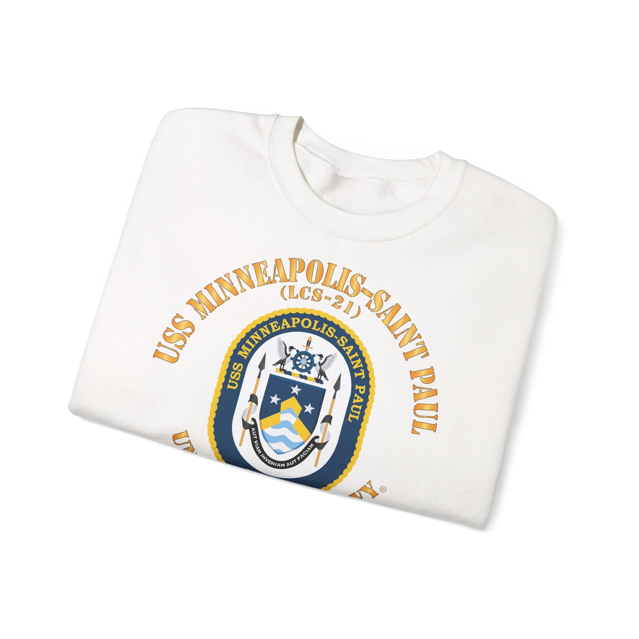 Unisex Heavy Blend™ Crewneck Sweatshirt - Navy - USS Minneapolis–Saint Paul (LCS-21)