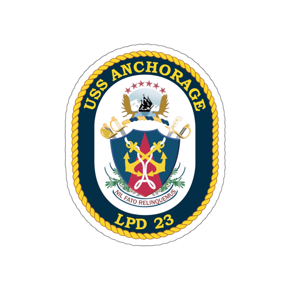 Die-Cut Vinyl Sticker - Navy - USS Anchorage (LPD-23) wo txt