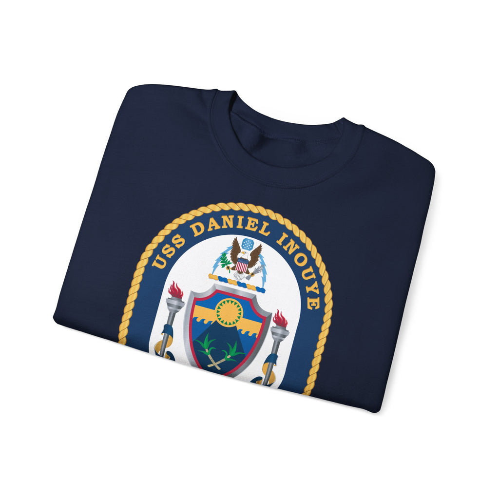 Unisex Heavy Blend™ Crewneck Sweatshirt - Navy - USS Daniel Inouye (DDG-118) wo txt