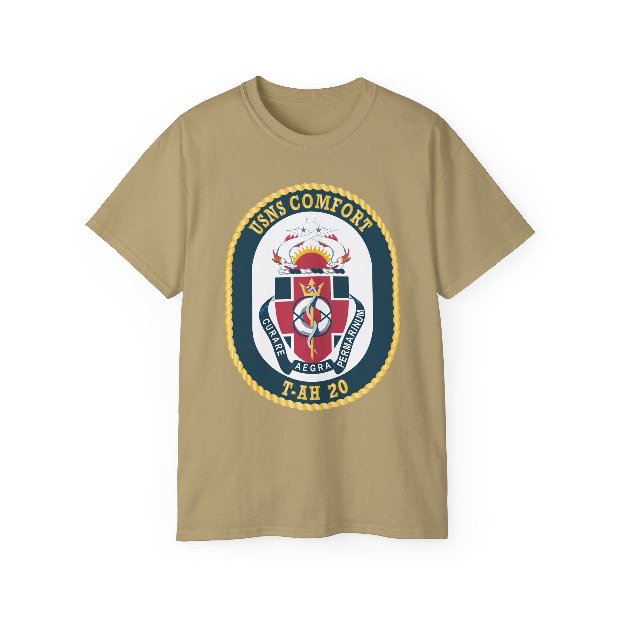 Unisex Ultra Cotton T-Shirt - Navy - USNS Comfort (T-AH 20) wo txt