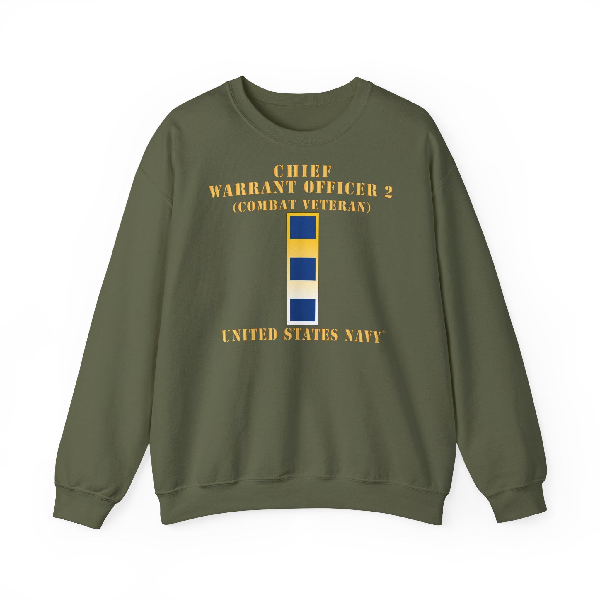 Unisex Heavy Blend™ Crewneck Sweatshirt - Navy - Chief Warrant Officer 2 - CW02 - Combat Veteran